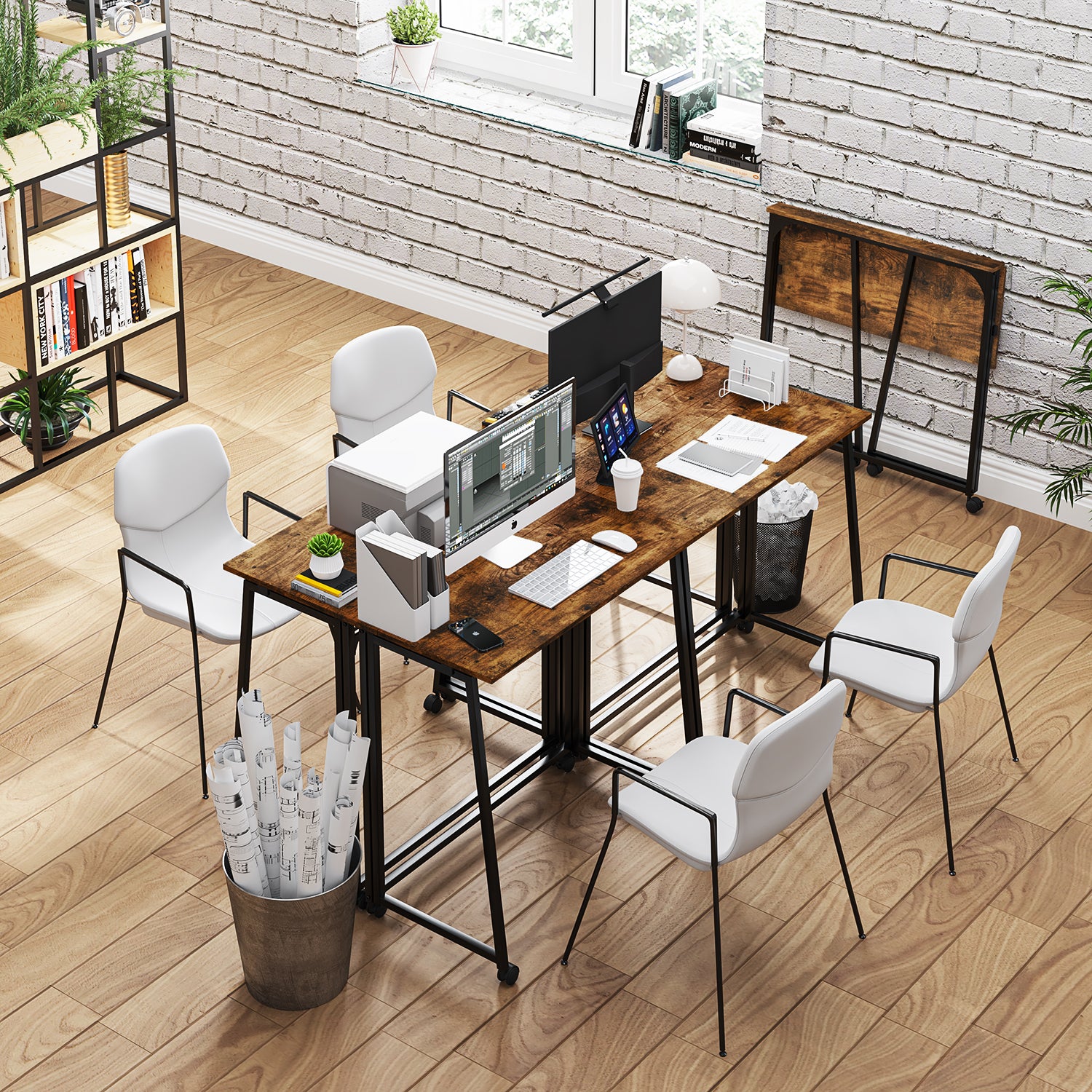 Escritorio Plegable con Ruedas 80 x 44 x 74 cm (Vintage)