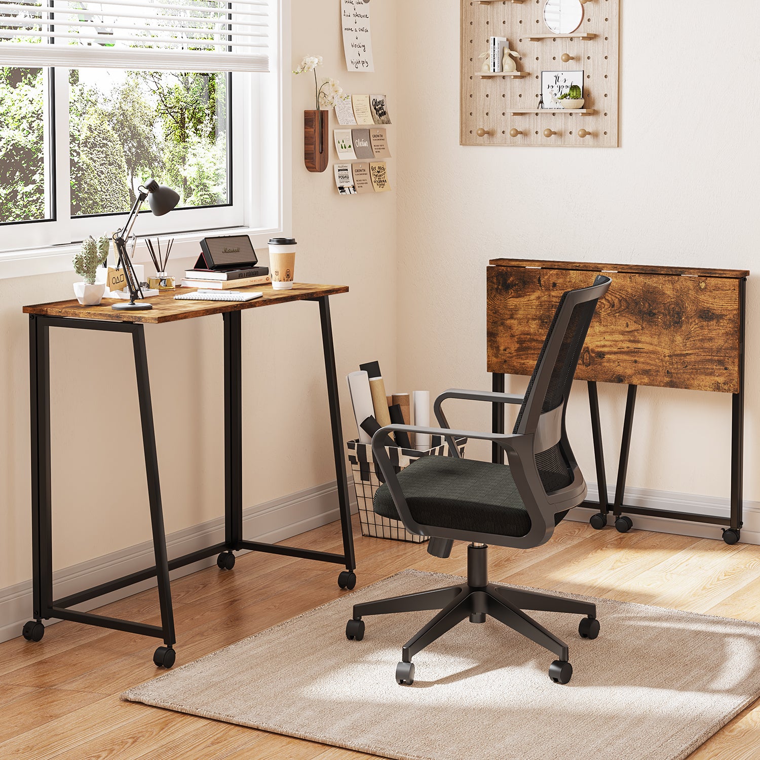 Escritorio Plegable con Ruedas 80 x 44 x 74 cm (Vintage)