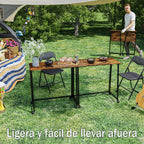 Mesa Plegable con Ruedas 80 x 44 x 74 cm (Vintage)