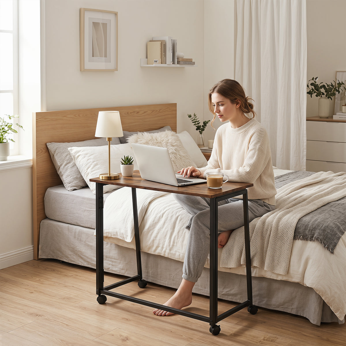 Mesa Plegable con Ruedas 80 x 44 x 74 cm (Vintage)