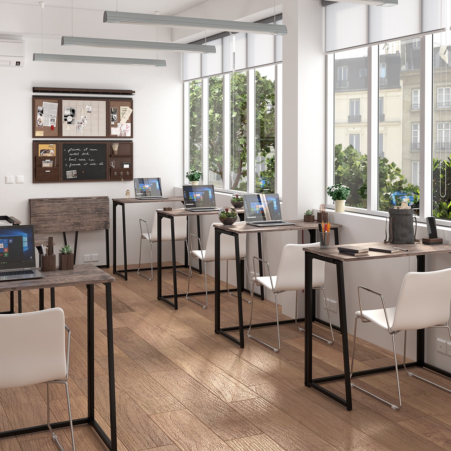 Mesa de Ordenador Plegable para El Hogar Ahorra Espacio 80 X 44 X 74 cm Negro Nuez