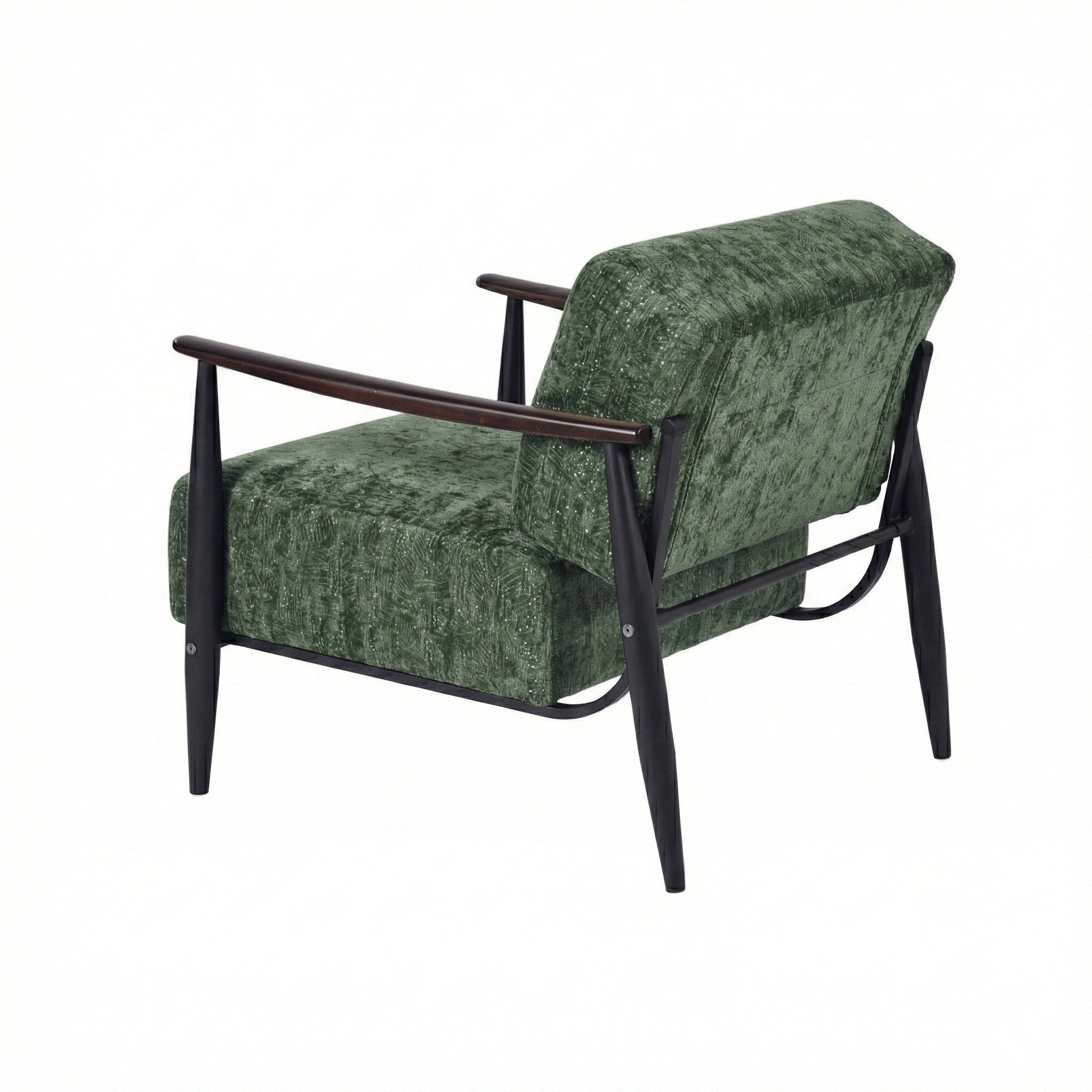 Cyber Homemake ● Sillón de Terciopelo Chenilla y Madera (Verde)