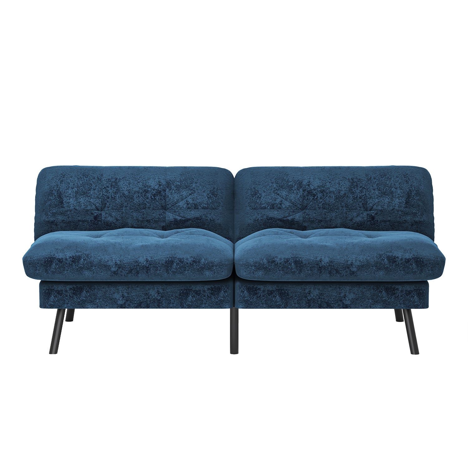 Sofá Cama para 2 Personas con Respaldo Doble Ajustable 120-180 Grados Para Sala de Estar y Dormitorio Lino Azul