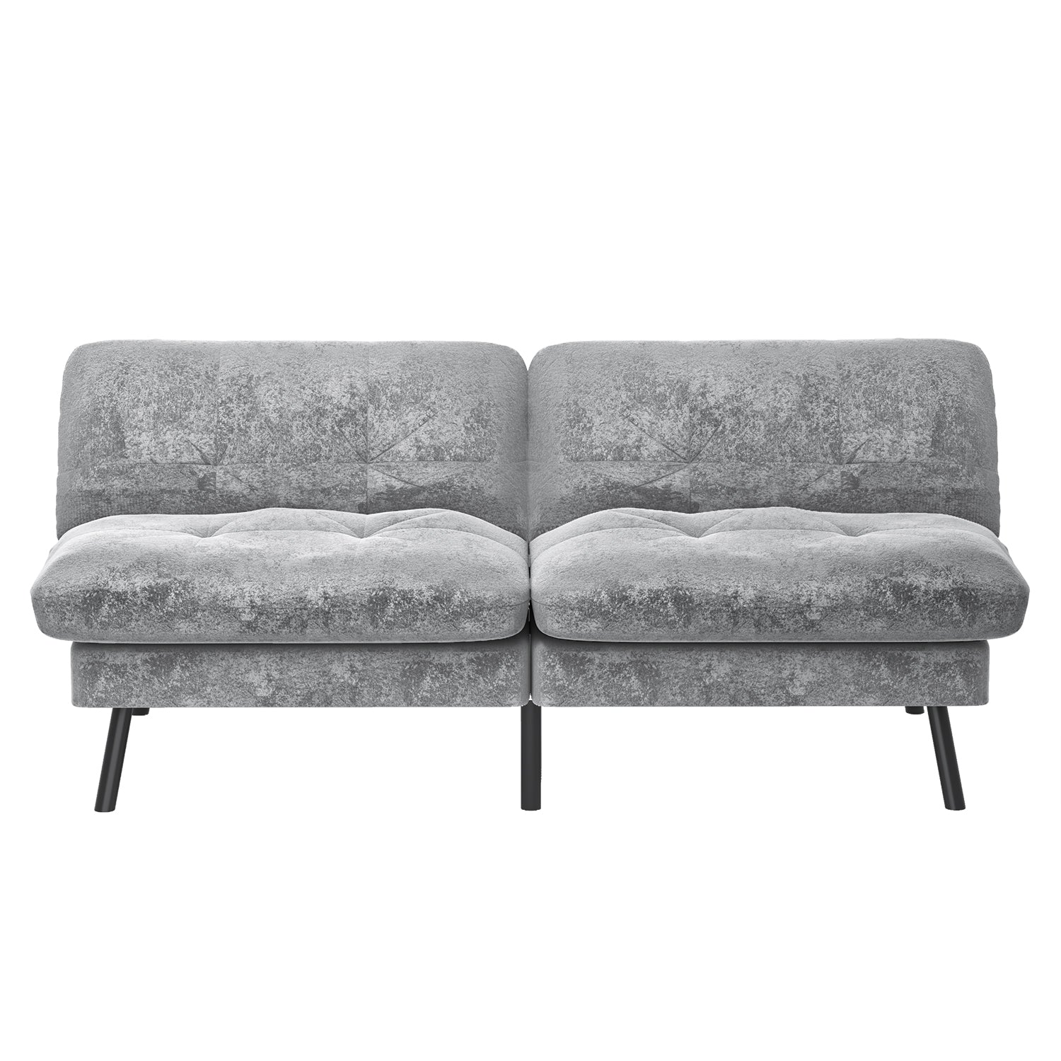 Sofá Cama para 2 Personas con Respaldo Doble Ajustable 120-180 Grados Para Sala de Estar y Dormitorio Lino Gris