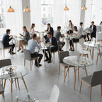 Mesa de Comedor Redonda de Vidrio Para 2-4 Personas (Vidrio + Base Natural)