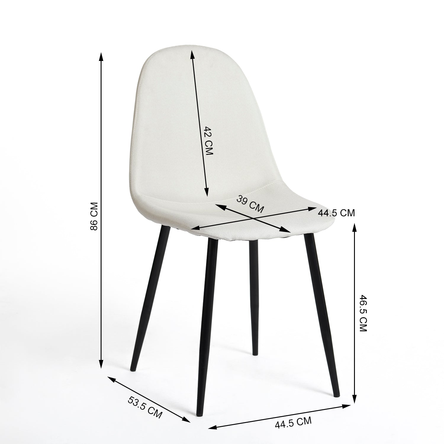 Juego de Sillas de Comedor de 4 Piezas Estilo Moderno con Diseño de Tubo de Metal Beige