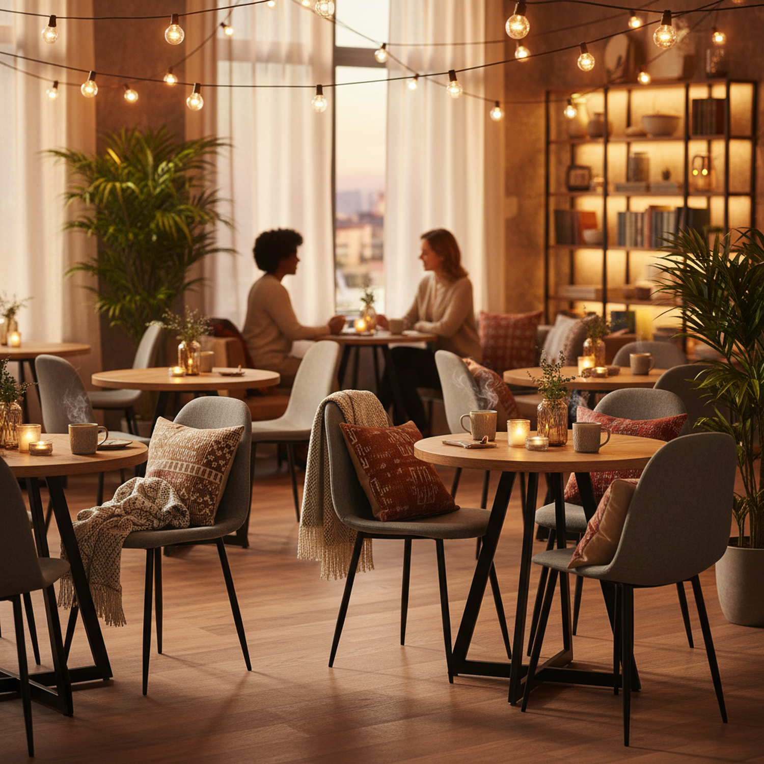 Juego de 4 Sillas de Comedor Diseño Moderno Gris