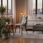 Juego de 4 Sillas de Comedor Diseño Moderno Gris