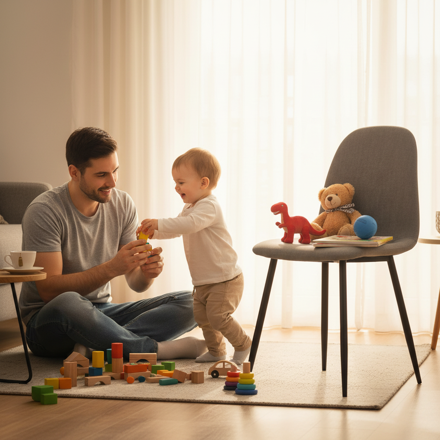 Juego de 4 Sillas de Comedor Diseño Moderno Gris