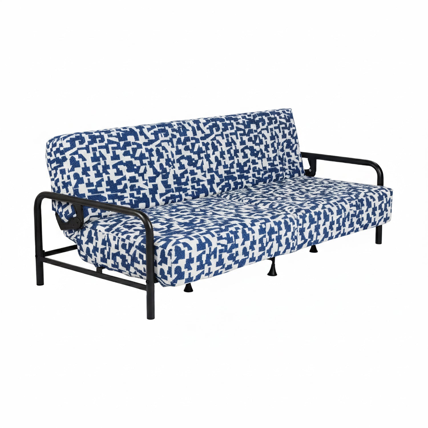 Cyber Homemake ● Multifuncional Sofá-Cama con Muelles (Geometría azul y blanca)