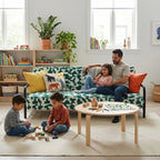 Cyber Homemake ● Multifuncional Sofá-Cama con Muelles (Geometría verde y blanca)