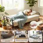 Sofá Cama Multifuncional: Tres ángulos Ajustables + Estructura de Muelles (Beige)