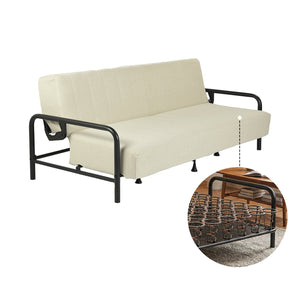 Sofá Cama Multifuncional: Tres ángulos Ajustables + Estructura de Muelles (Beige)