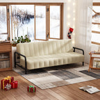Sofá Cama Multifuncional: Tres ángulos Ajustables + Estructura de Muelles (Beige)