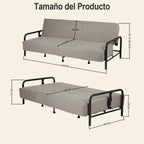 Sofá Cama Multifuncional: Tres ángulos Ajustables + Estructura de Muelles (Gris)