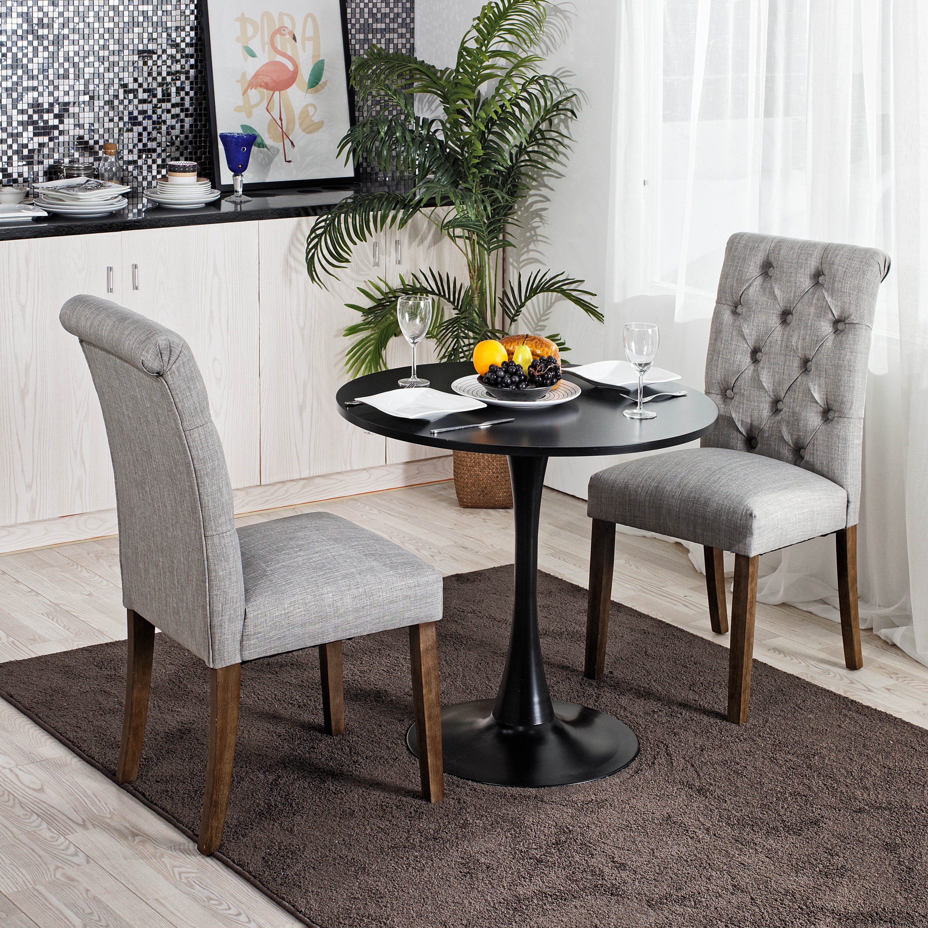 Mesa de Comedor Redonda Pequeña Eames de 2 a 4 Plazas Color Negro