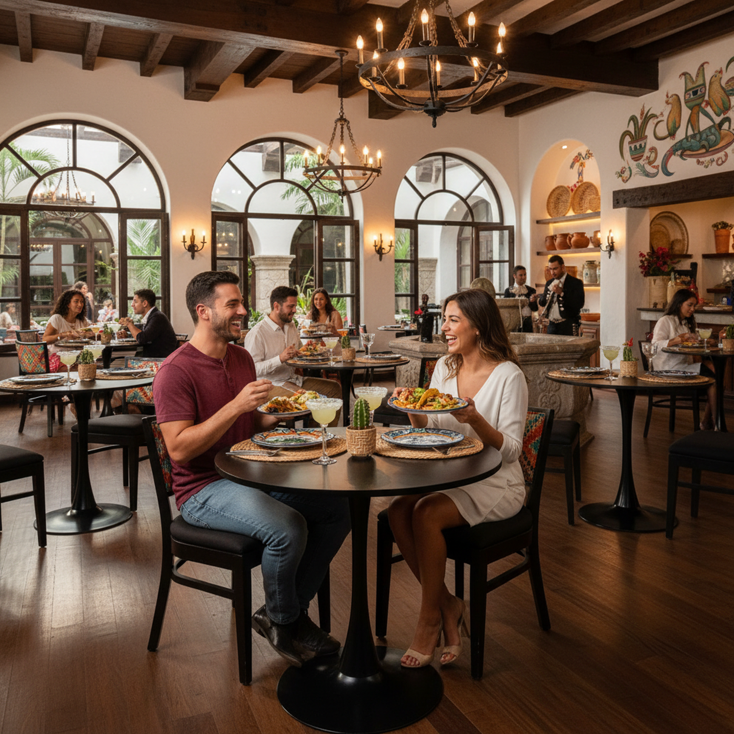 Mesa de Comedor Redonda Pequeña Eames de 2 a 4 Plazas Color Negro