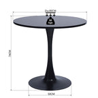 Mesa de Comedor Redonda Pequeña Eames de 2 a 4 Plazas Color Negro