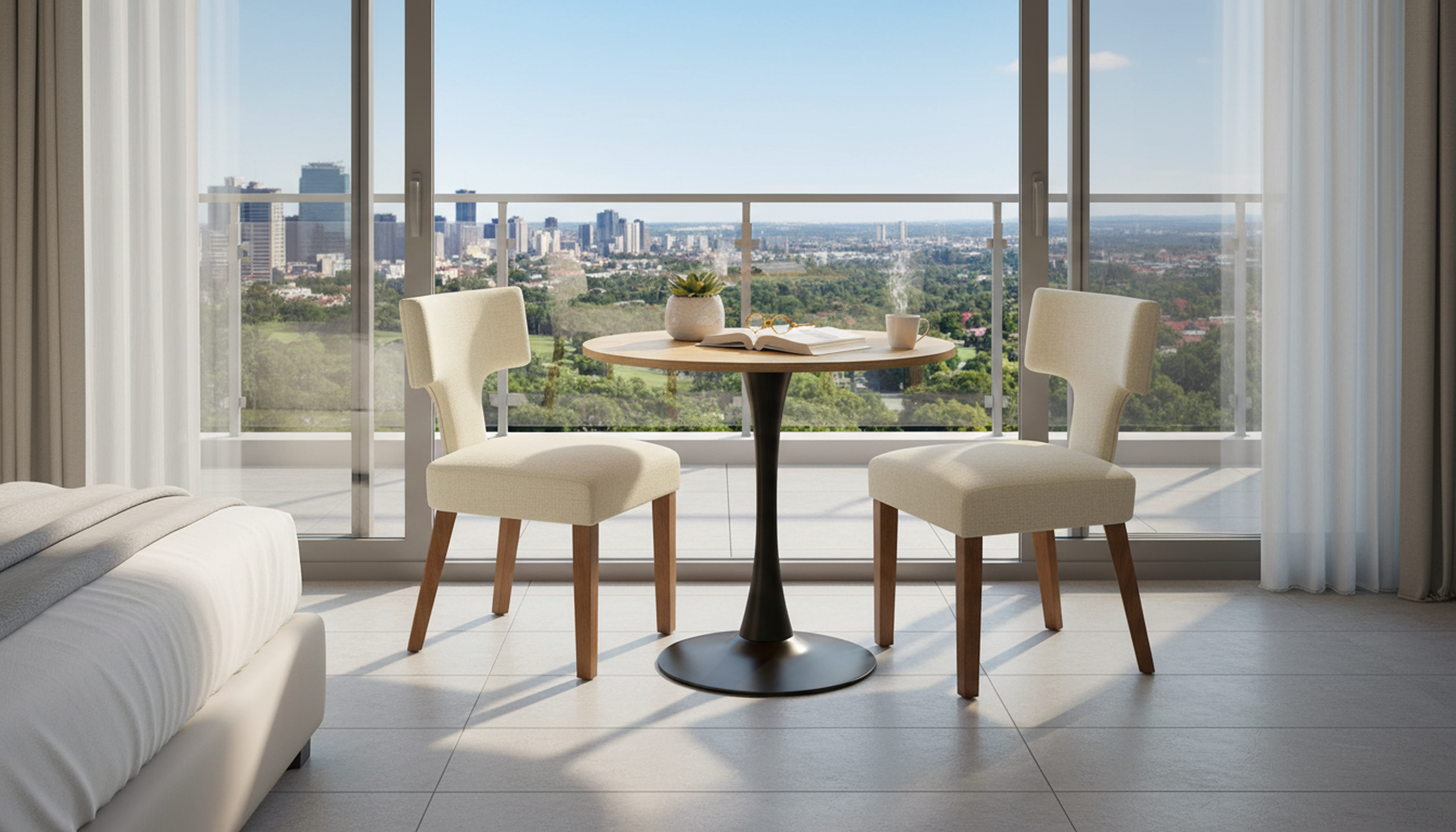 Mesa de Comedor Redonda de 80cm Adecuada para 2 a 4 Personas con Tablero de Madera y Patas Negras