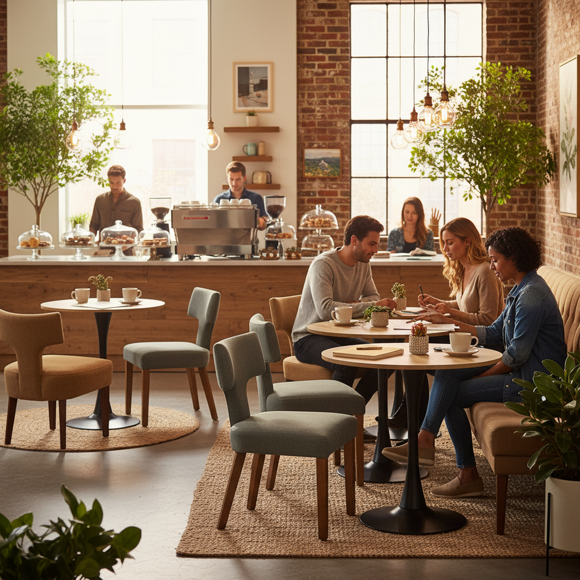 Mesa de Comedor Redonda de 80cm Adecuada para 2 a 4 Personas con Tablero de Madera y Patas Negras