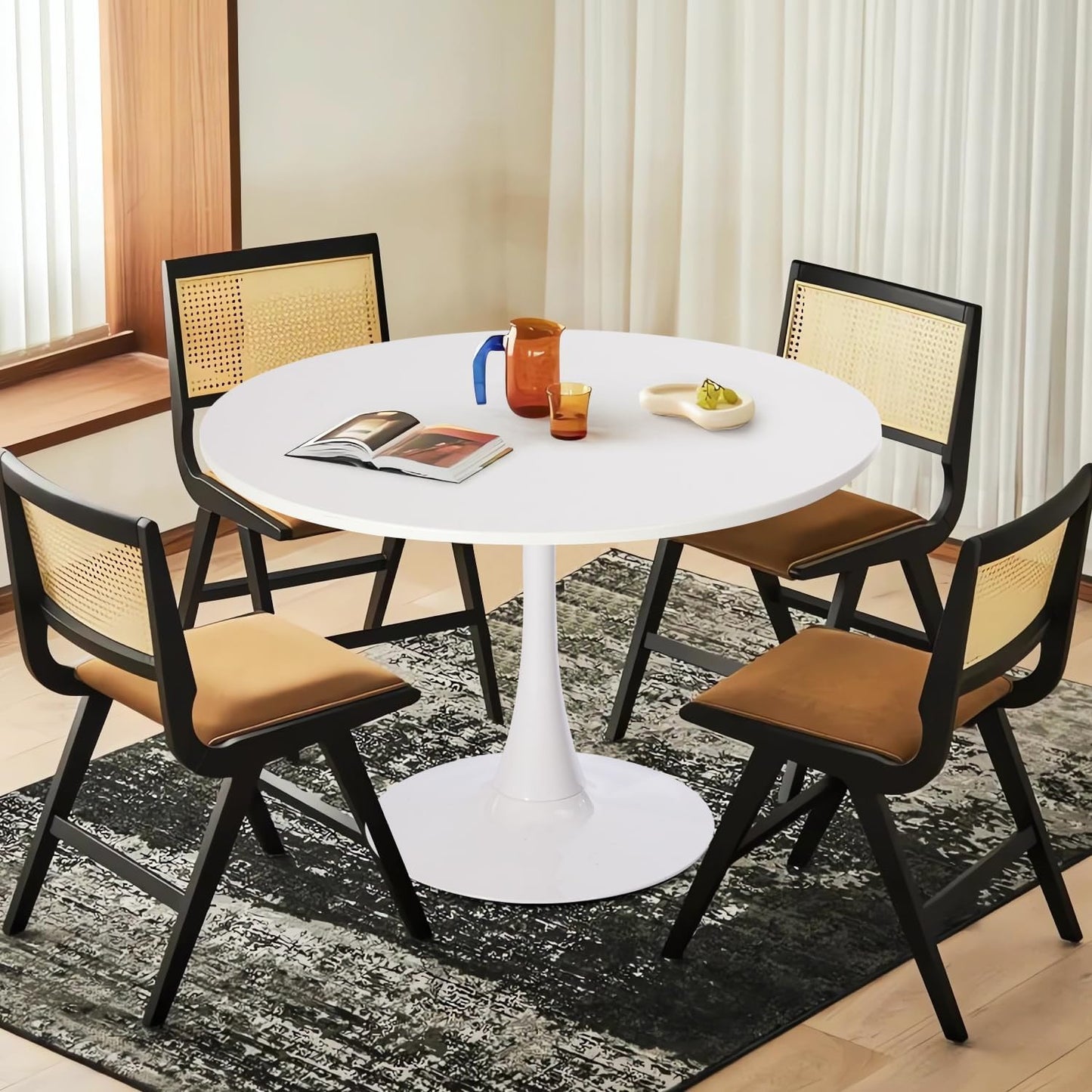 Mesa de Comedor Redonda Pequeña Eames de 2 a 4 Plazas Color Blanco