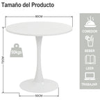 Mesa de Comedor Redonda Pequeña Eames de 2 a 4 Plazas Color Blanco