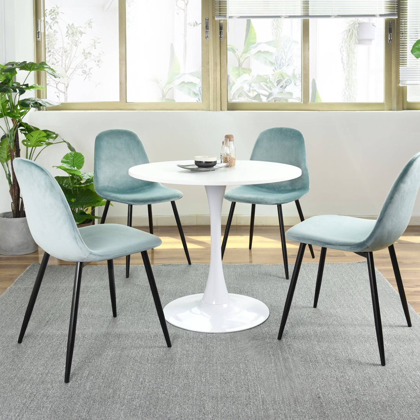 Mesa de Comedor Redonda Pequeña Eames de 2 a 4 Plazas Color Blanco