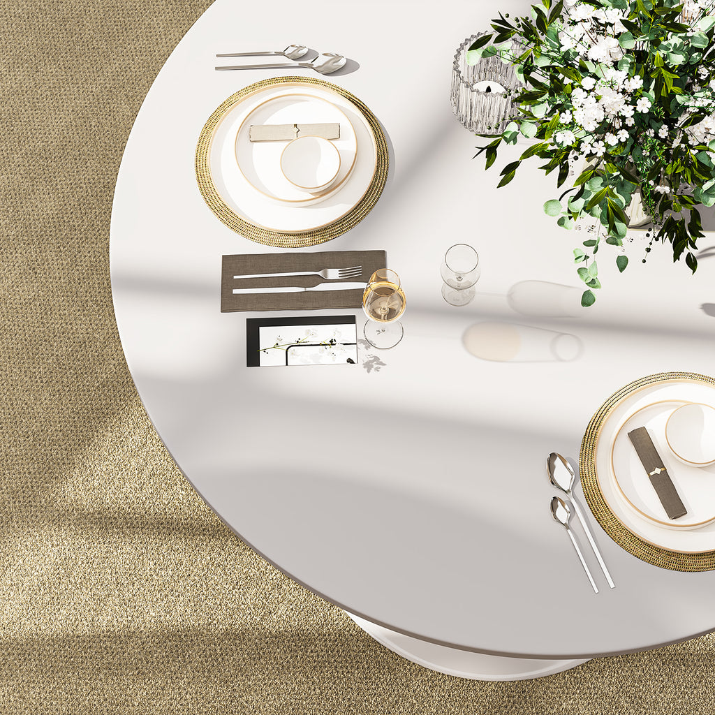 Mesa de Comedor Redonda Pequeña Eames de 2 a 4 Plazas Color Blanco