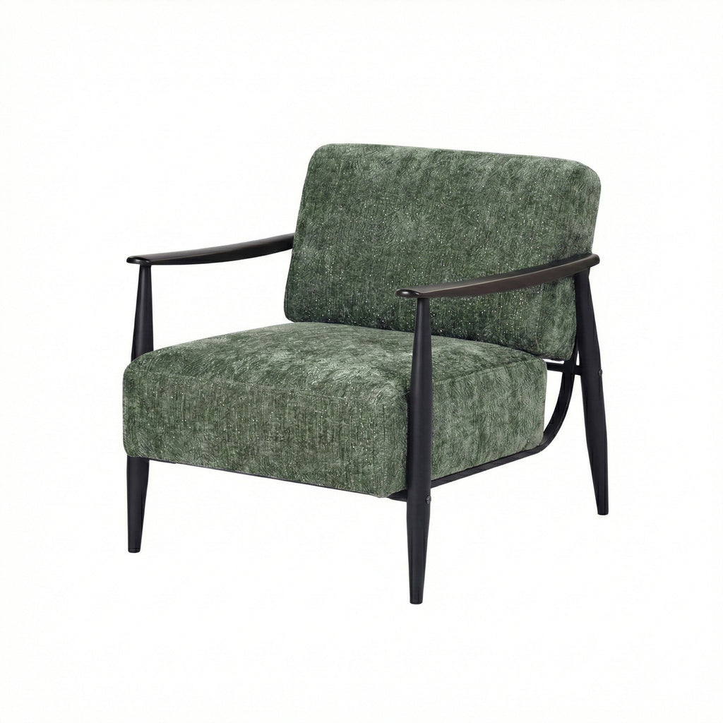 Cyber Homemake ● Sillón de Terciopelo Chenilla y Madera (Verde)