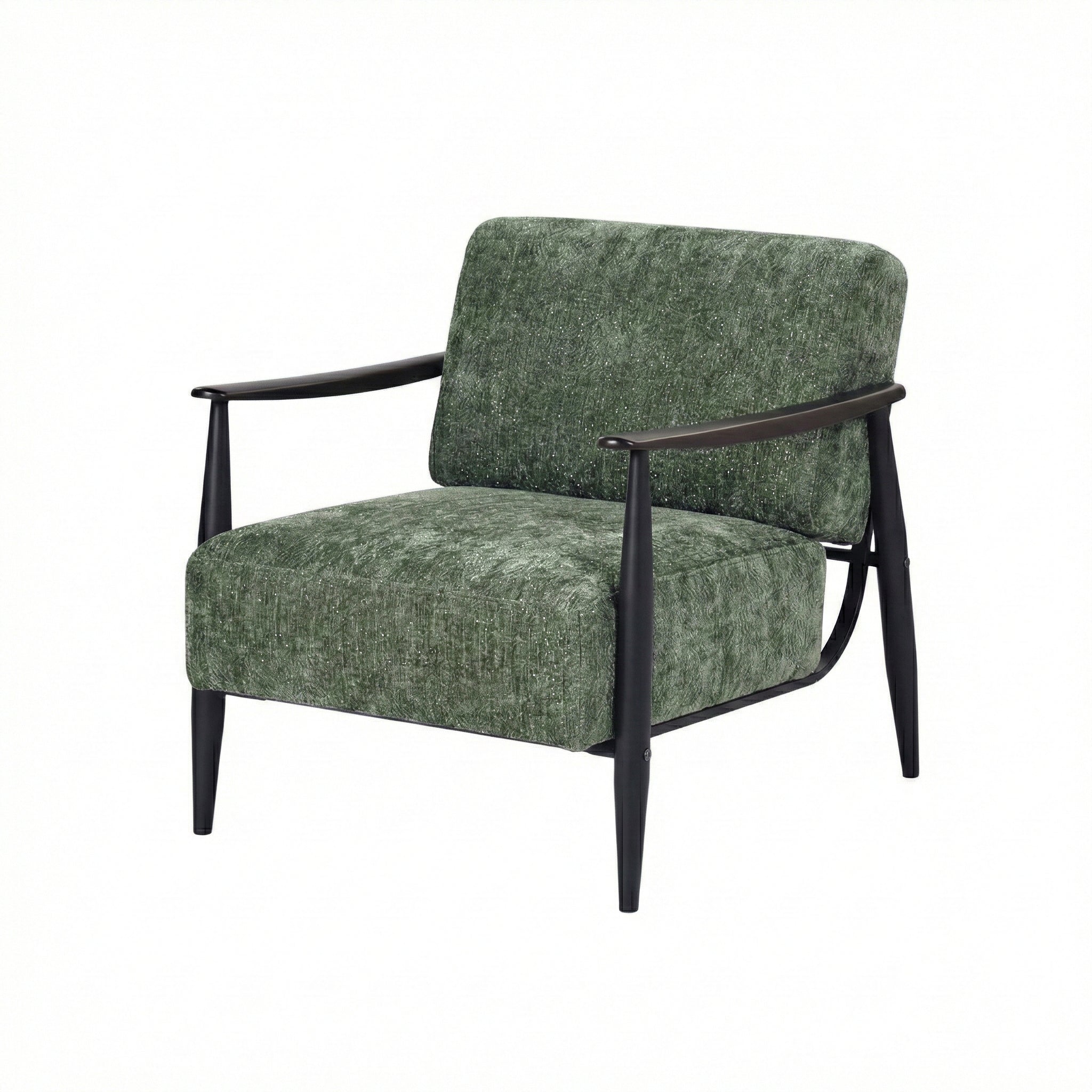 Cyber Homemake ● Sillón de Terciopelo Chenilla y Madera (Verde)