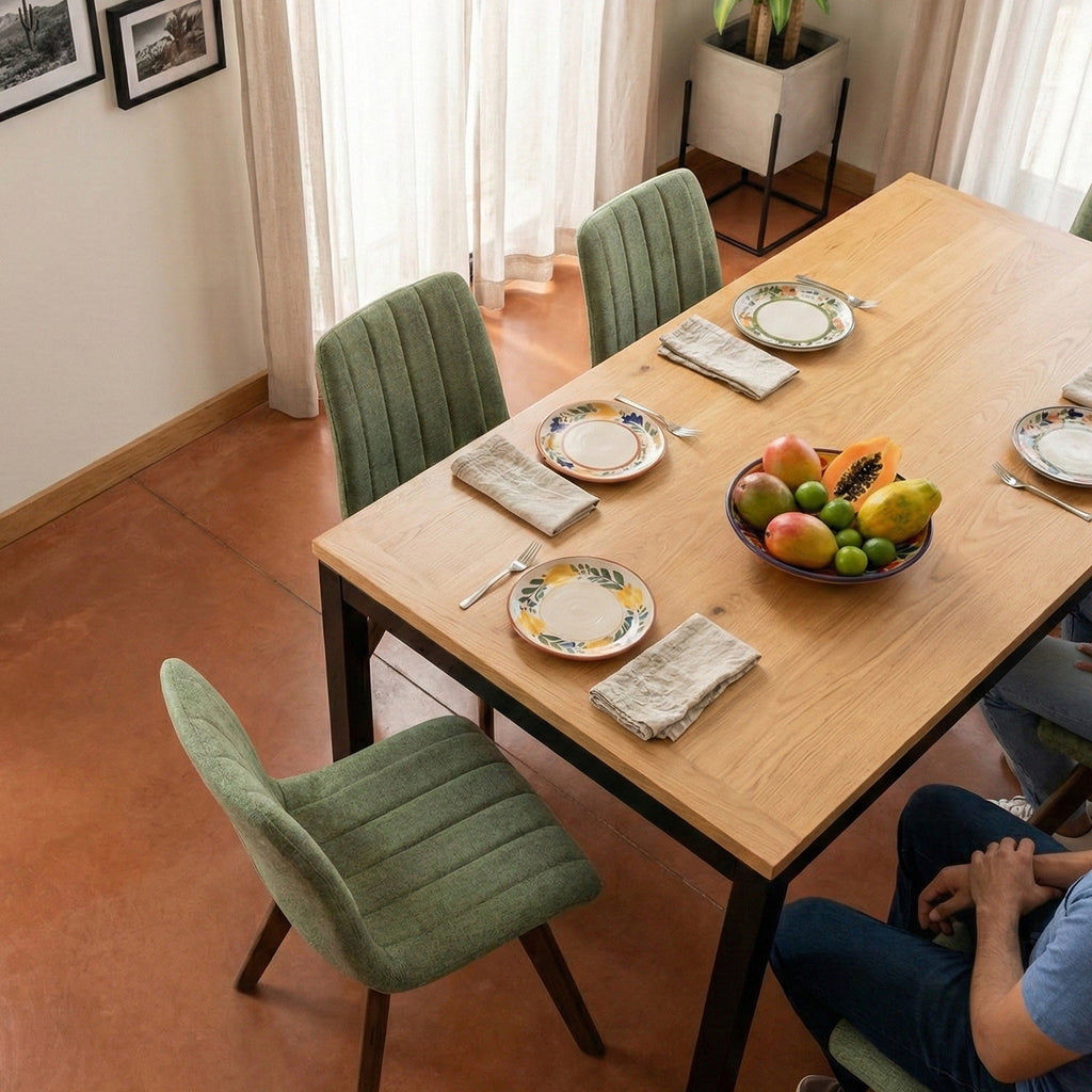 Cyber Homemake ● Silla Acolchada con Diseño de Canalado Juego de 4 (Verde)