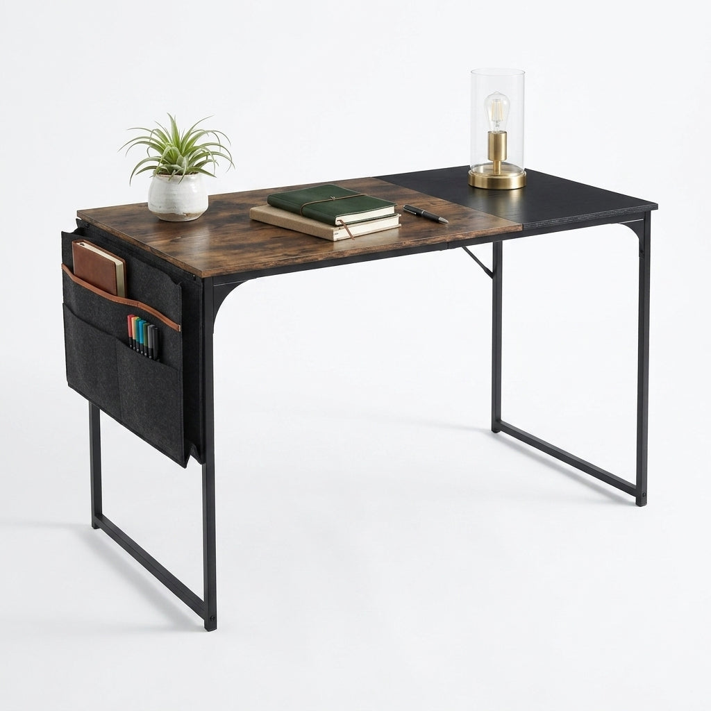Mesa de Bolsillo Moderno con Almacenaje 100 X 48 X 74 cm Marrón