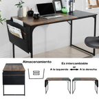 Escritorio de Bolsillo Moderno con Almacenaje 100 X 48 X 74 cm Marrón