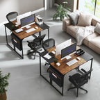 Escritorio de Bolsillo Moderno con Almacenaje 100 X 48 X 74 cm Marrón