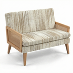 Cyber Homemake ● Sofá Doble de Ratán de Estilo Bohemio (Brown)