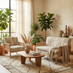 Cyber Homemake ● Sofá Doble de Ratán de Estilo Bohemio (Brown)