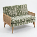 Cyber Homemake ● Sofá Doble de Ratán de Estilo Bohemio (Verde)