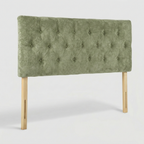 Cyber Homemake ● Cabecera de Cama Twin Tapizada con Altura Ajustable Patas de Madera Acolchada (Verde)