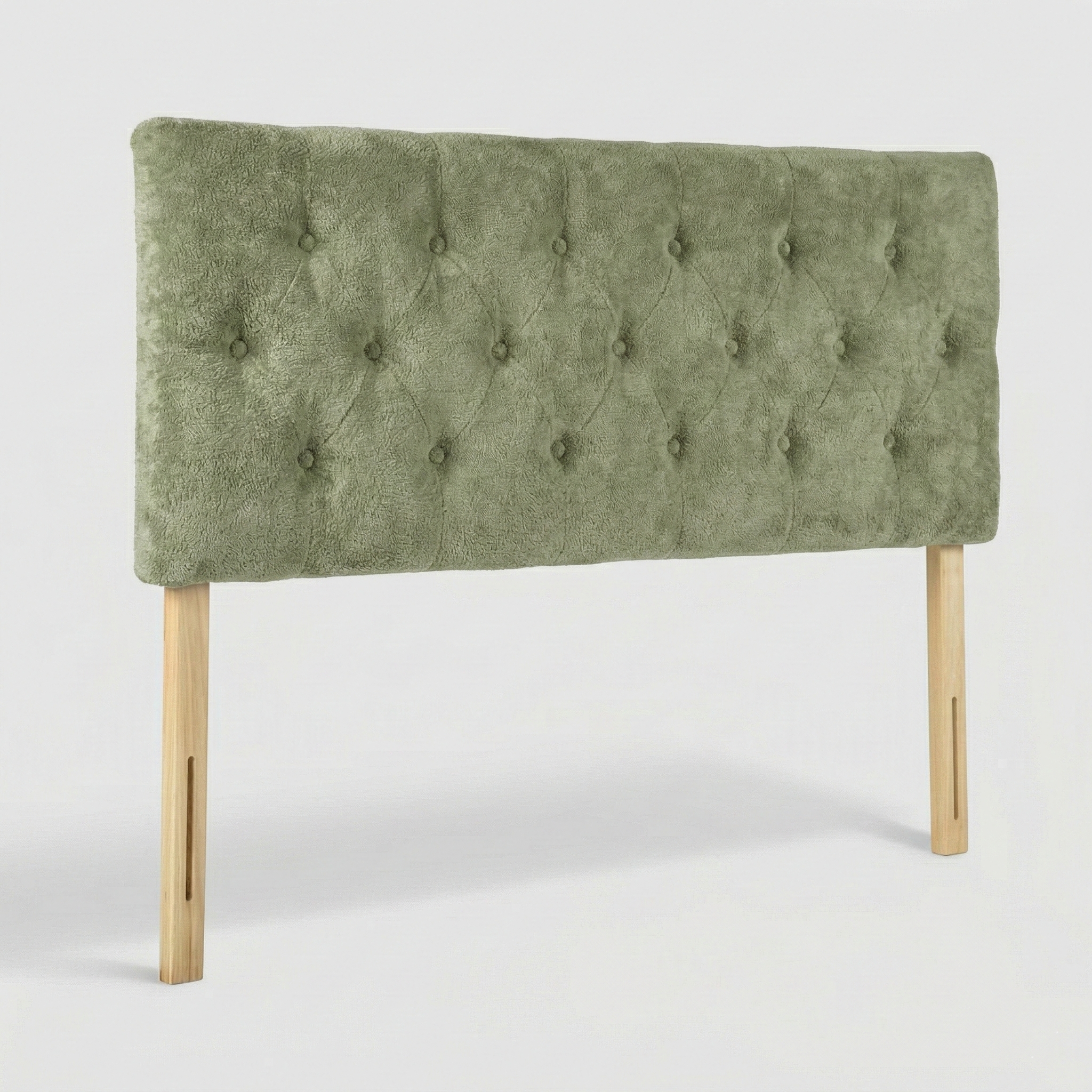 Cyber Homemake ● Cabecera de Cama Twin Tapizada con Altura Ajustable Patas de Madera Acolchada (Verde)