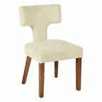 Cyber Homemake ● Silla de Comedor Moderna de Pana a Rayas 2 piezas (Beige)