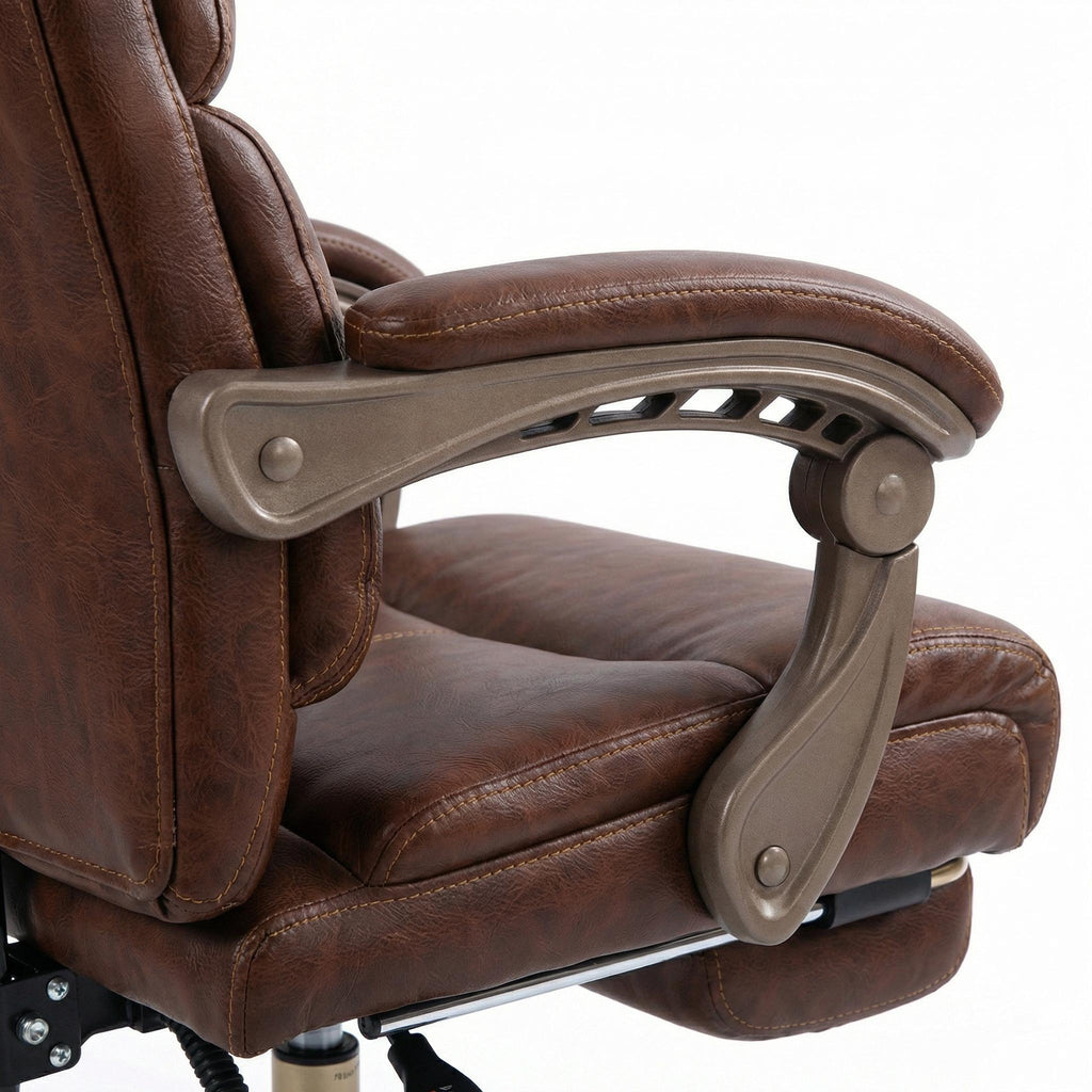 Cyber Homemake ● Silla Ejecutiva de Cuero Vintage con Reposapiés