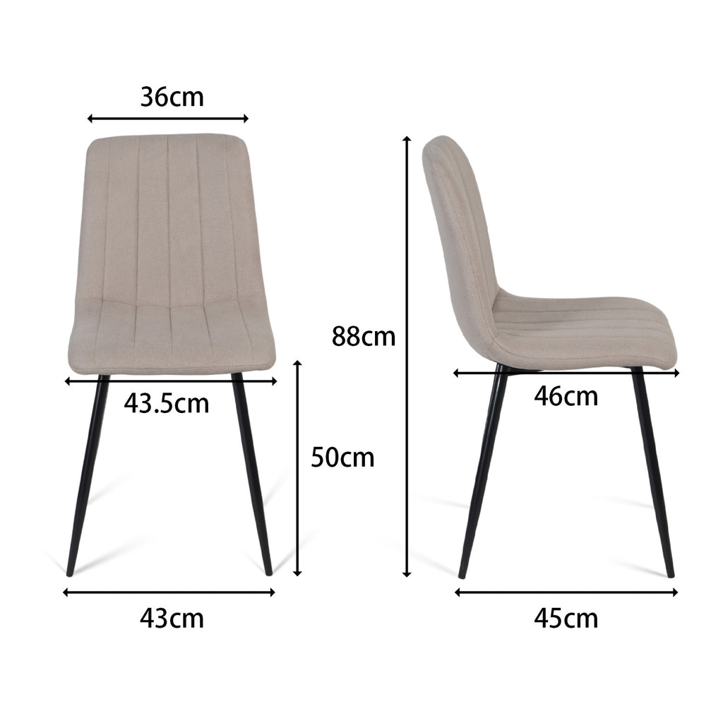 Juego de 4 Sillas para Comedor Beige