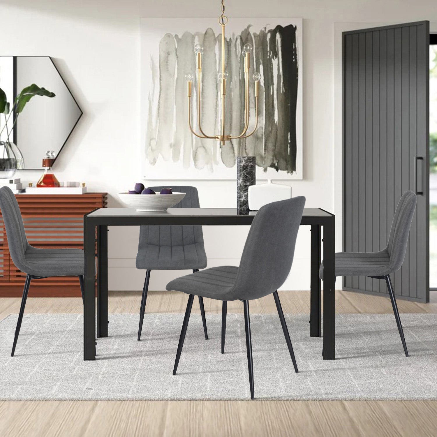 Juego de 4 Sillas para Comedor  Gris