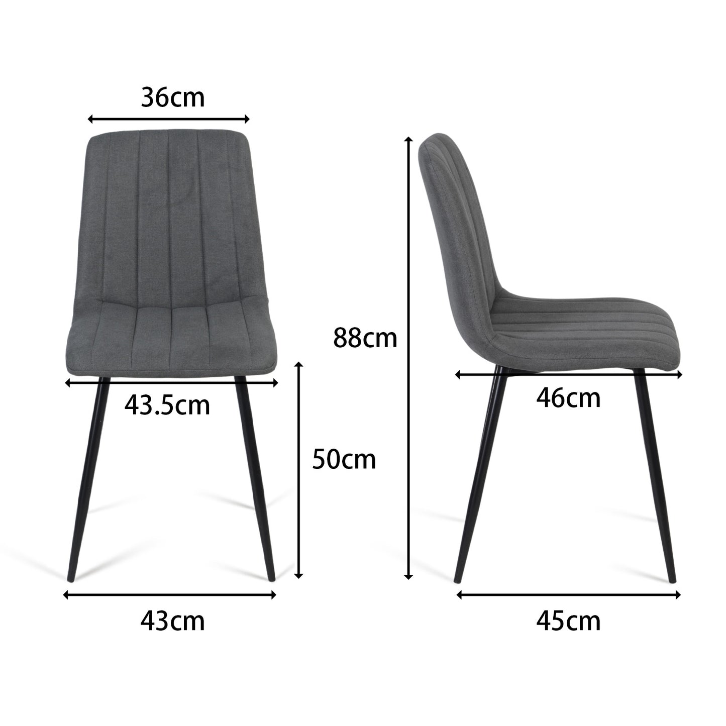 Juego de 4 Sillas para Comedor  Gris