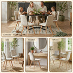 Juego de Sillas de Comedor Nórdicas de Madera - 2 Piezas (Beige)