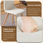 Juego de Sillas de Comedor Nórdicas de Madera - 2 Piezas (Beige)