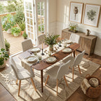 Juego de Sillas de Comedor Nórdicas de Madera - 2 Piezas (Beige)