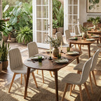 Juego de Sillas de Comedor Nórdicas de Madera - 2 Piezas (Beige)