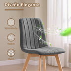 Juego de Sillas de Comedor Nórdicas de Madera - 2 Piezas (Gris)