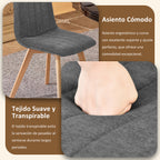 Juego de Sillas de Comedor Nórdicas de Madera - 2 Piezas (Gris)